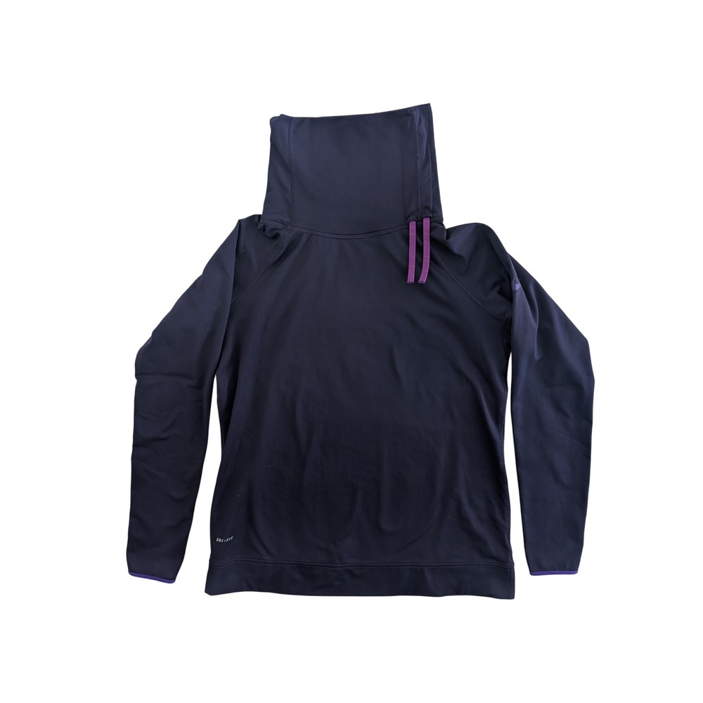 Nike Pro Dri-FIT Womens XL Funnel Neck Training Top Purple Long Sleeve Pullover